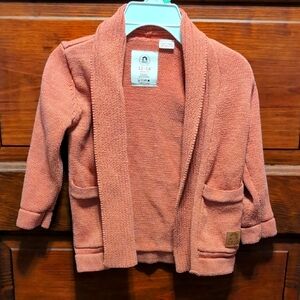 Cozy Dusty rose Baby Cardigan sz 12-18 Months